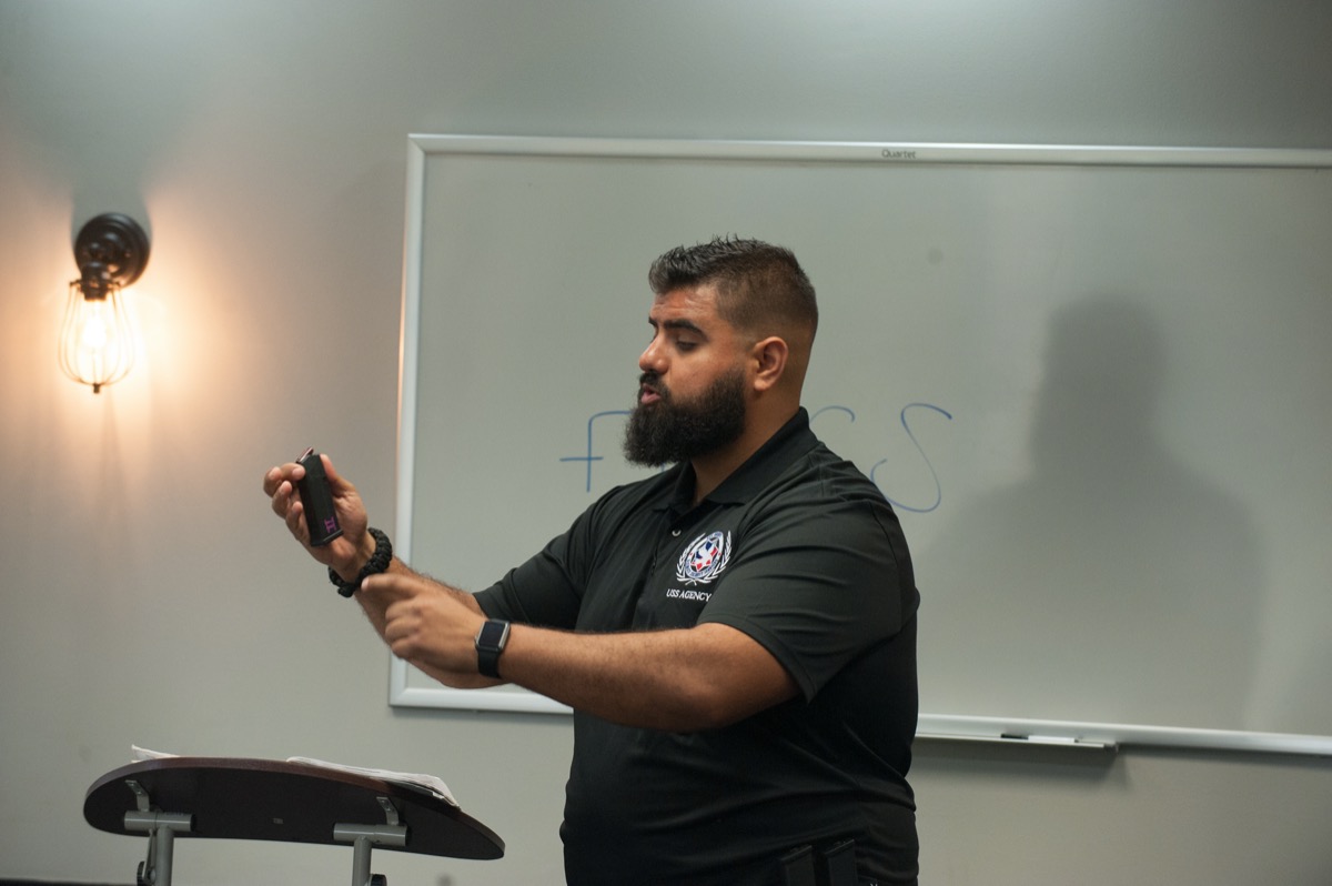 USS Academy classroom firearms instruction session